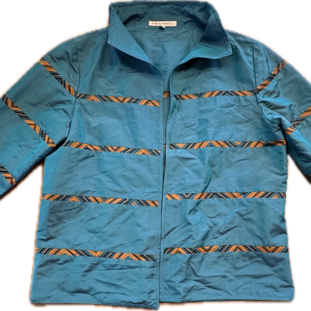 Marisa baratelli Stylish Blue Women's Blazer jacket thai silk